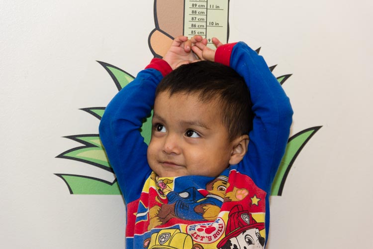 A young patient at Holy Family Healthcare.