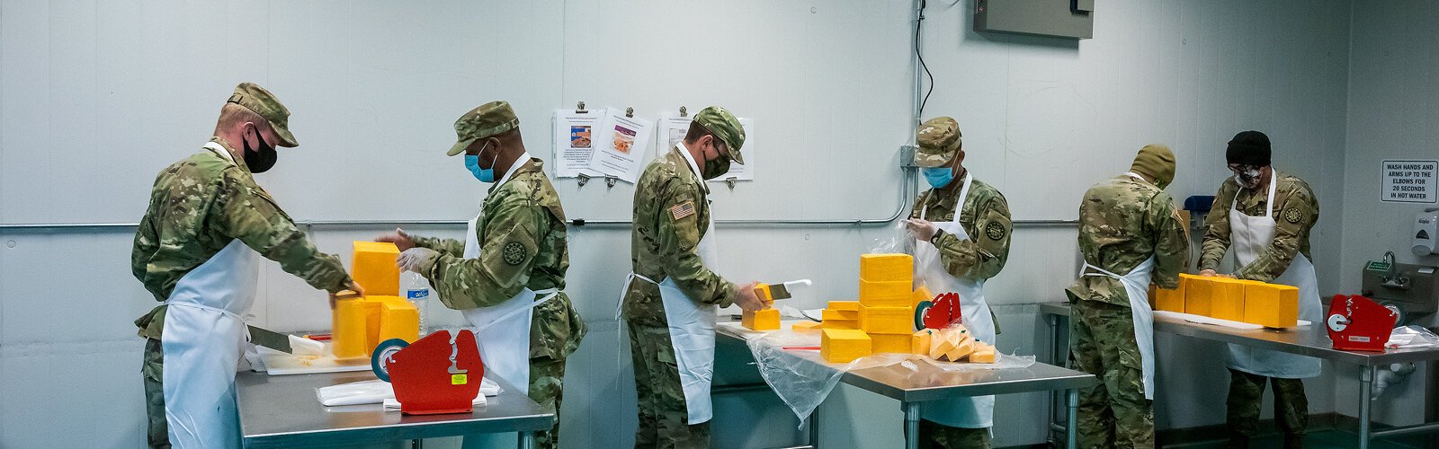 Michigan National Guard members volunteer at Food Gatherers.