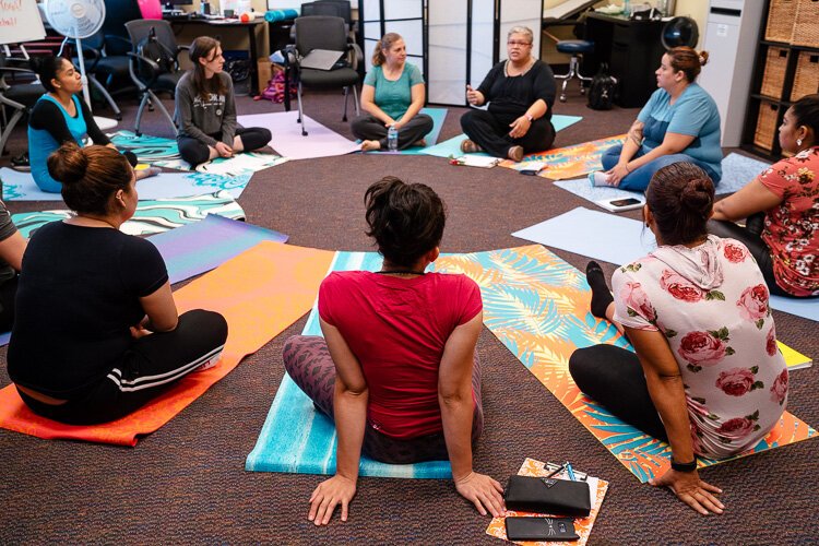 A centering pregnancy group at Covenant Community Care.