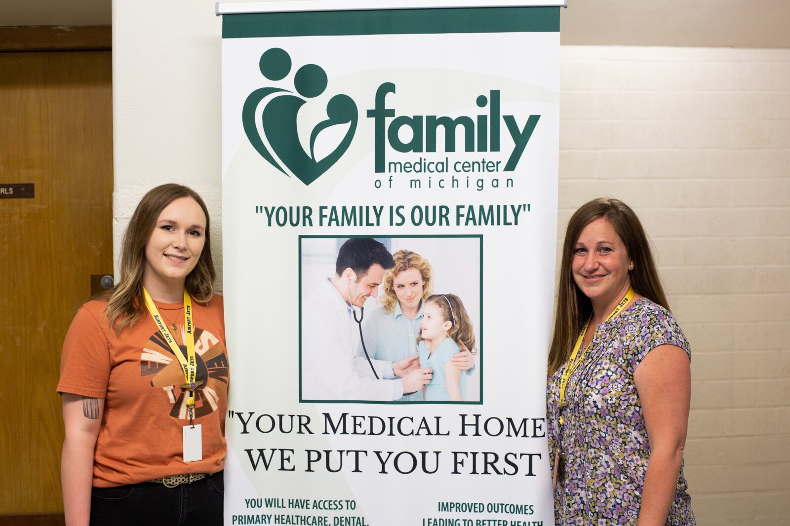 Family Medical Center Behavioral Health Therapist Alexis Cavins and School Based Services Supervisor Meredith Gilliam at Wagar Middle School in Carleton.