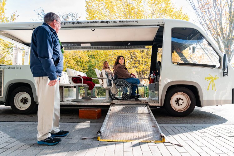 Influencers and friends Stefanie Schaffer and Erika Nala Franco visited Frederik Meijer Gardens where they found the tram to be wheelchair friendly.