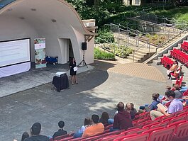 This year's Lakeshore Advantage intern event was held at Lawrence Street Park in Zeeland,