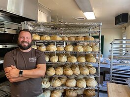 Justin Raha owns the downtown Grand Haven bakery, Grand Finale Desserts and Pastries.