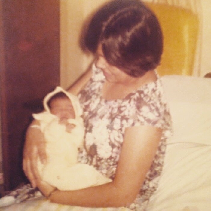 Rosalinda holding Lucia, when she was a baby. 