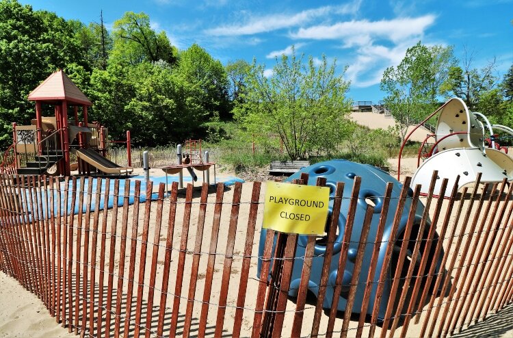 Park playgrounds fall silent during times of pandemic.