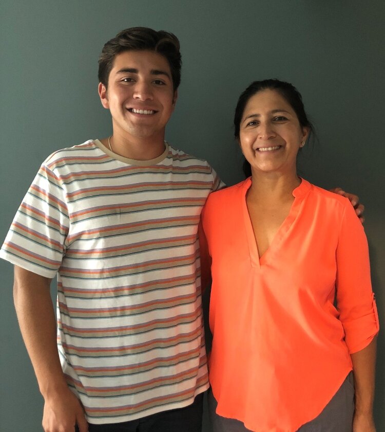 Nelson Figueroa with his mom, Ana.