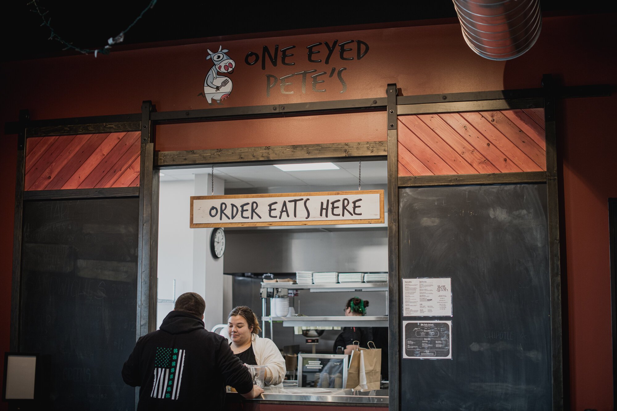 One Eyed Pete's serves brewery staples and BBQ.