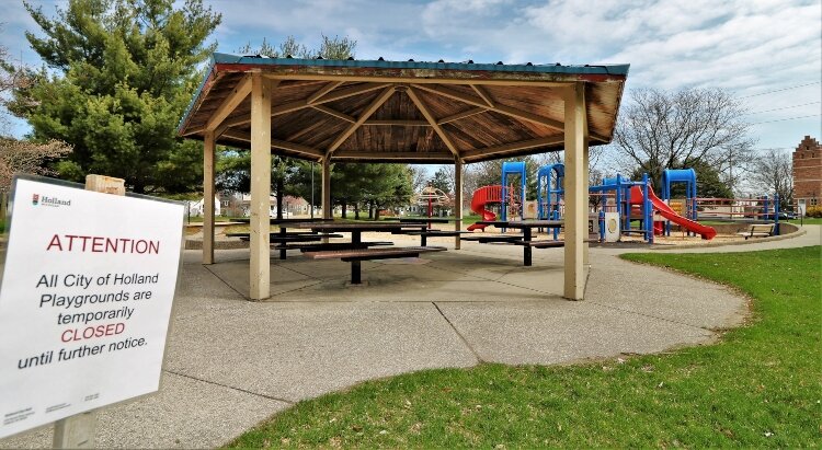 Children will have to find other ways to entertain themselves outdoors after the closure of all City of Holland playgrounds.