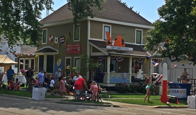 Grand Haven residents take pride in decorating their homes for the Coast Guard Festival. 