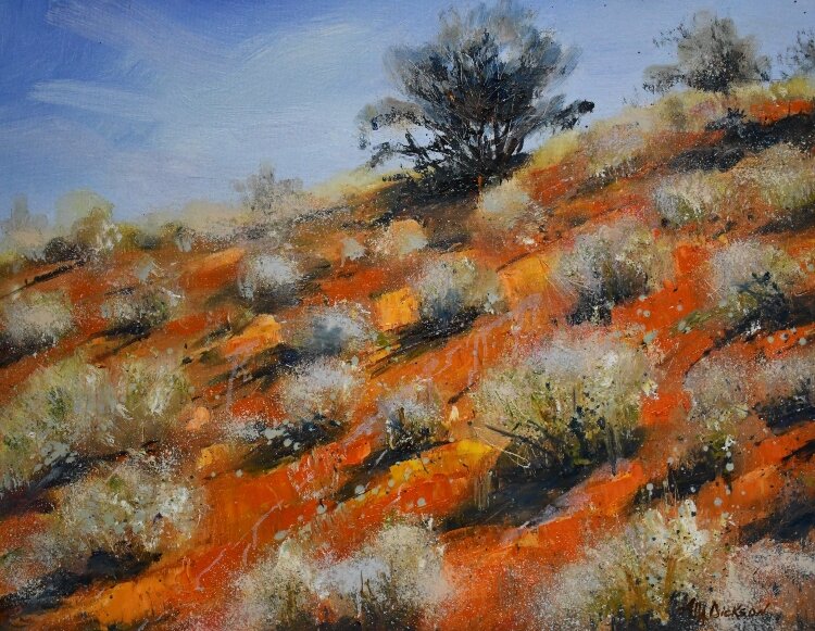 Alla Dickson titled this 2018 painting "Australia Red Desert."