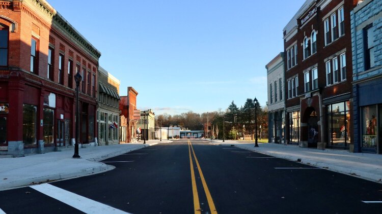 The downtown Allegan streetscape project widened sidewalks and made the area more pedestrian friendly.