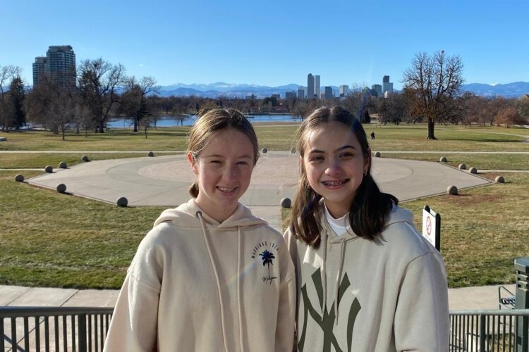 Ava Devanney and exchange student, Montse Muralles, in Denver. 