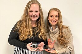 Two of Ottawa County's senior environmental health specialists Rebekah Folkert and Kayla Anderson were honored for their work recently.