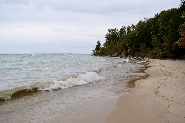 Beaver Island, southeast coast, approaching rain.