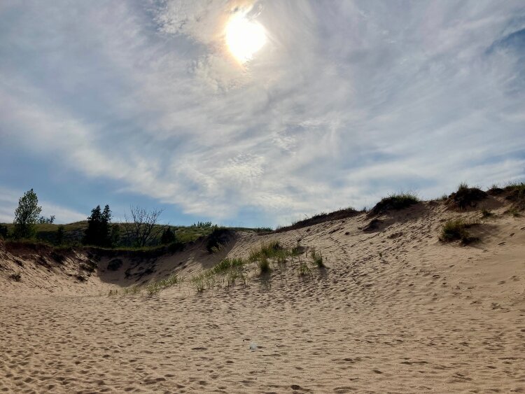 One of the many sandy slopes of Sleeping Bear Dunes.