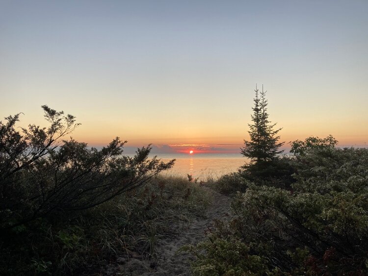 Sunrise on Lake Michigan, Bill Wagner Campground.