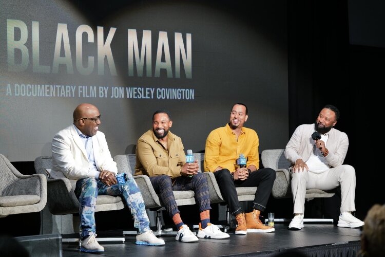 Jon Covington speaks about his documentary, Black Man. (Courtesy of Jon Covington)