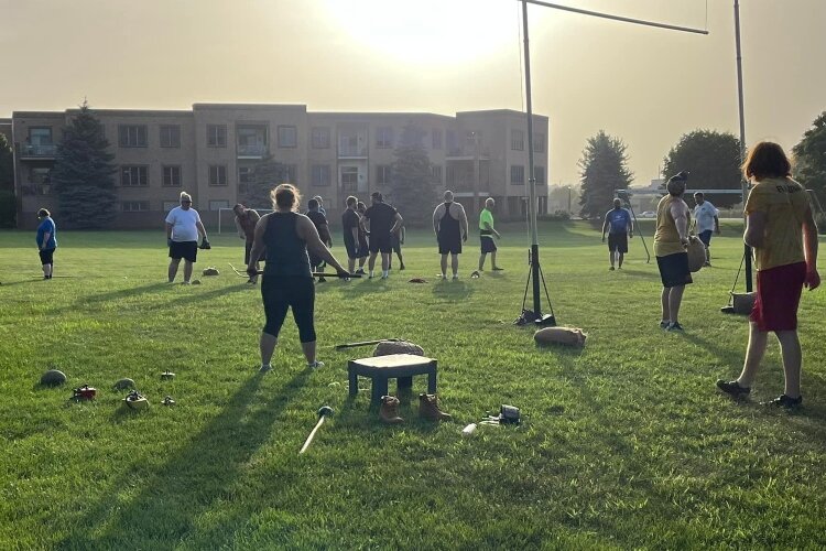 Highland Games participants practice ahead of the first Holland Waterfront Celtic Festival and Highland Games, which will take place Saturday, June 25.