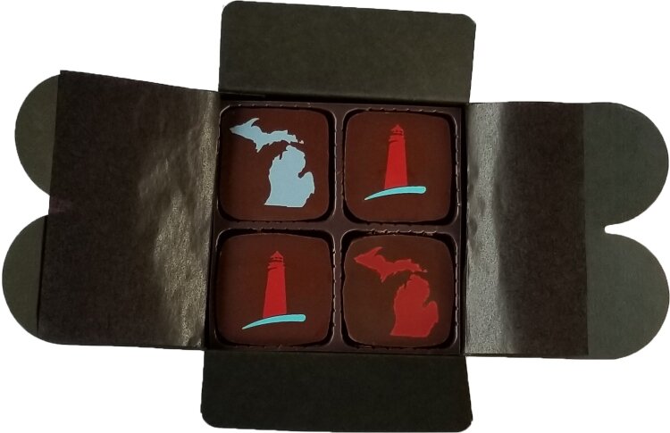 Patricia’s Chocolates in downtown Grand Haven created a box of Michigan-themed chocolates to commemorate the Grand Haven Area Community Foundation's 50th anniversary.