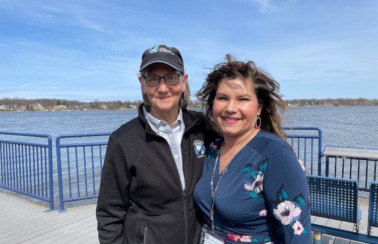 Newly elected Ottawa County judge Juanita Bocanegra (right) is pictured with Christi Bruns, an influential teacher in her life.