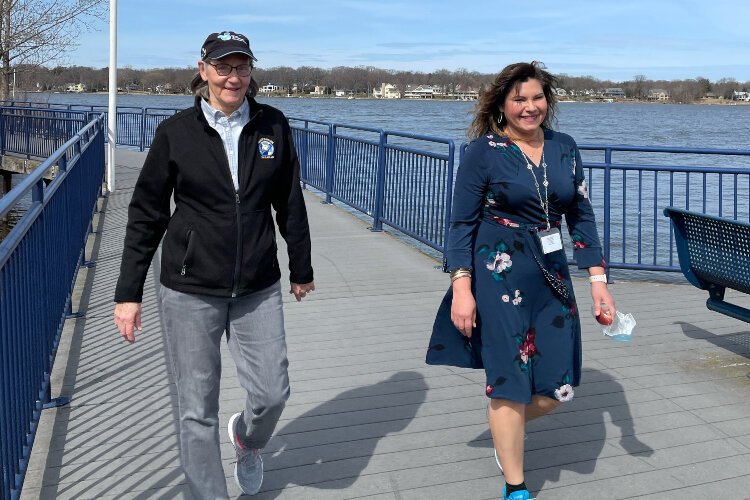 Juanita Bocanegra and her former teacher Christi Bruns still take walks together.