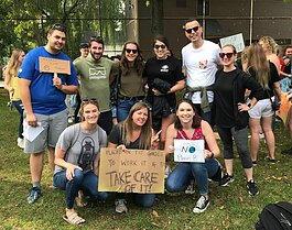 Herman Miller employees take part in the Grand Rapids Climate Strike in 2019.