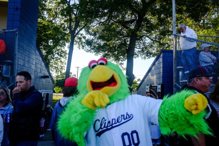 Homer, as in Home Run, the Clippers Mascot welcomes fans to Marshfield and keeps people smiling through the game no matter what the score. Chad Leister who wears the suit, has been a mascot around Muskegon and its summer events for many years.