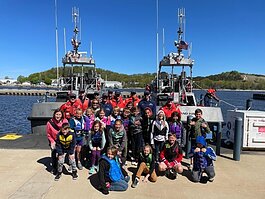 As part of their research, Peach Plains Elementary School students toured Grand Haven’s Coast Guard station.