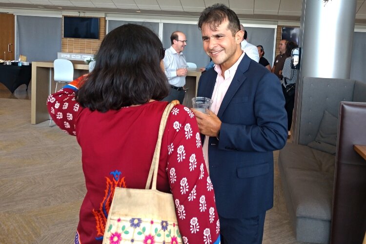 Mexican Consul General for Michigan González Saiffe chats during a reception in his honor Friday, Aug. 20. He also attended the International Festival of Holland while visiting the city.