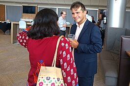 Mexican Consul General for Michigan González Saiffe chats during a reception in his honor Friday, Aug. 20. He also attended the International Festival of Holland while visiting the city.