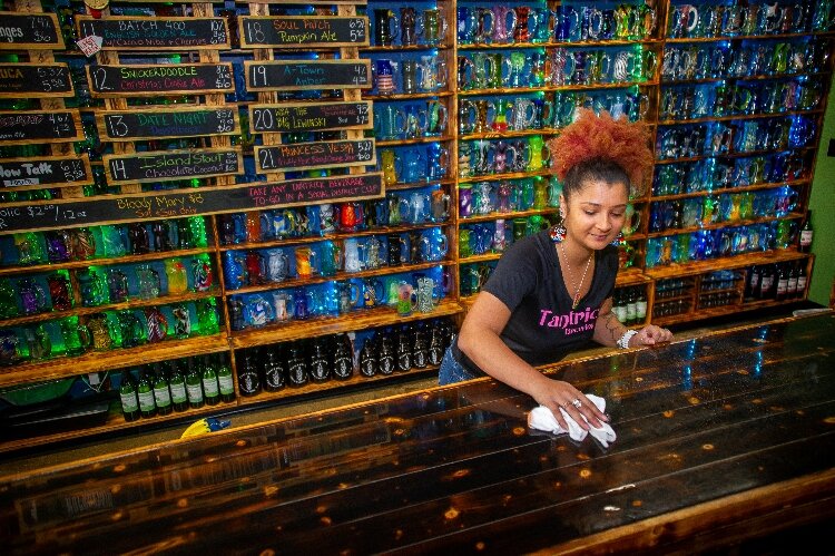 Denver Sincler works at Allegan's Tantrick Brewing Co.