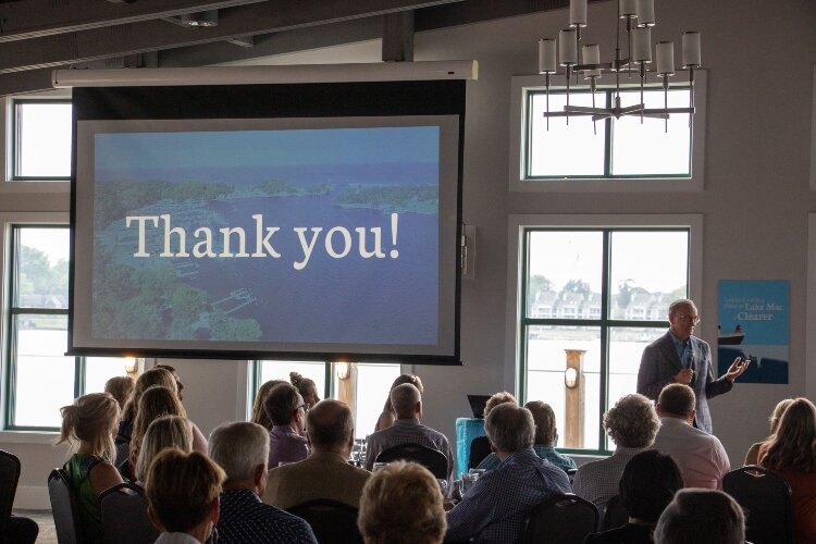 Dick DeVos speaks during the 10th anniversary celebration of Project Clarity. (ODC)