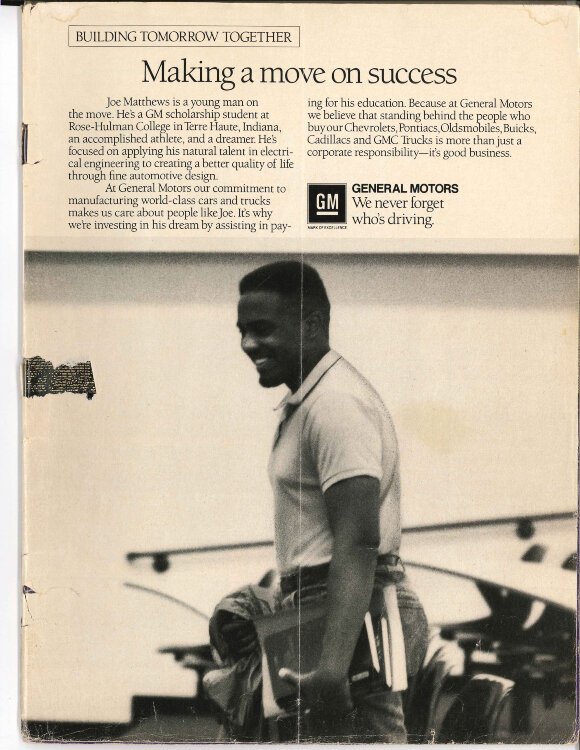Joe Matthews featured in a 1990 issue of Ebony Magazine.
