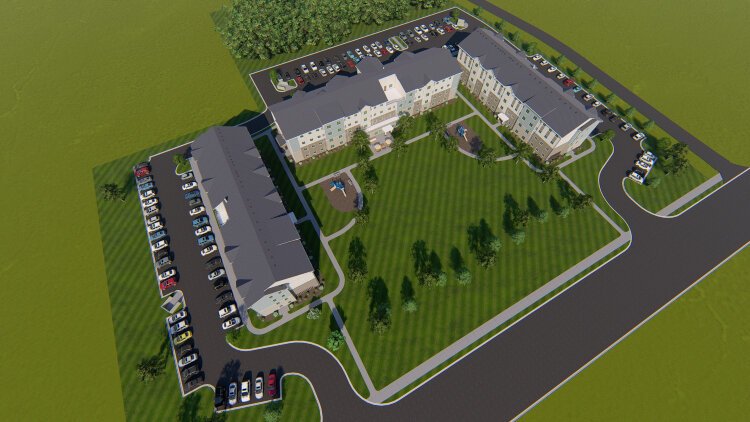 Amenities for a planned Holland Township apartment complex will include an on-site fitness studio, remote workspace, dog park, rooftop terraces, and a community cafe.