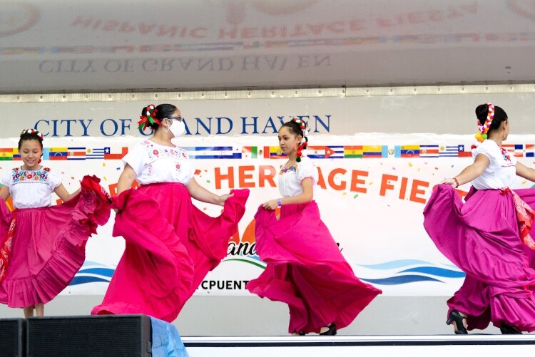 Ballet Folklorico Sol Azteca performs at the 2022 Grand Haven Hispanic Heritage Fiesta. 