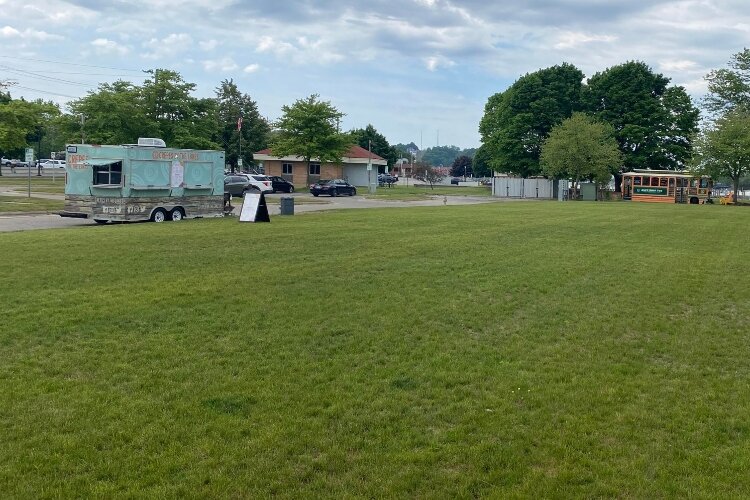 Grand Haven has turned a grassy patch along its waterfront into the city's food truck. (City of Grand Haven)