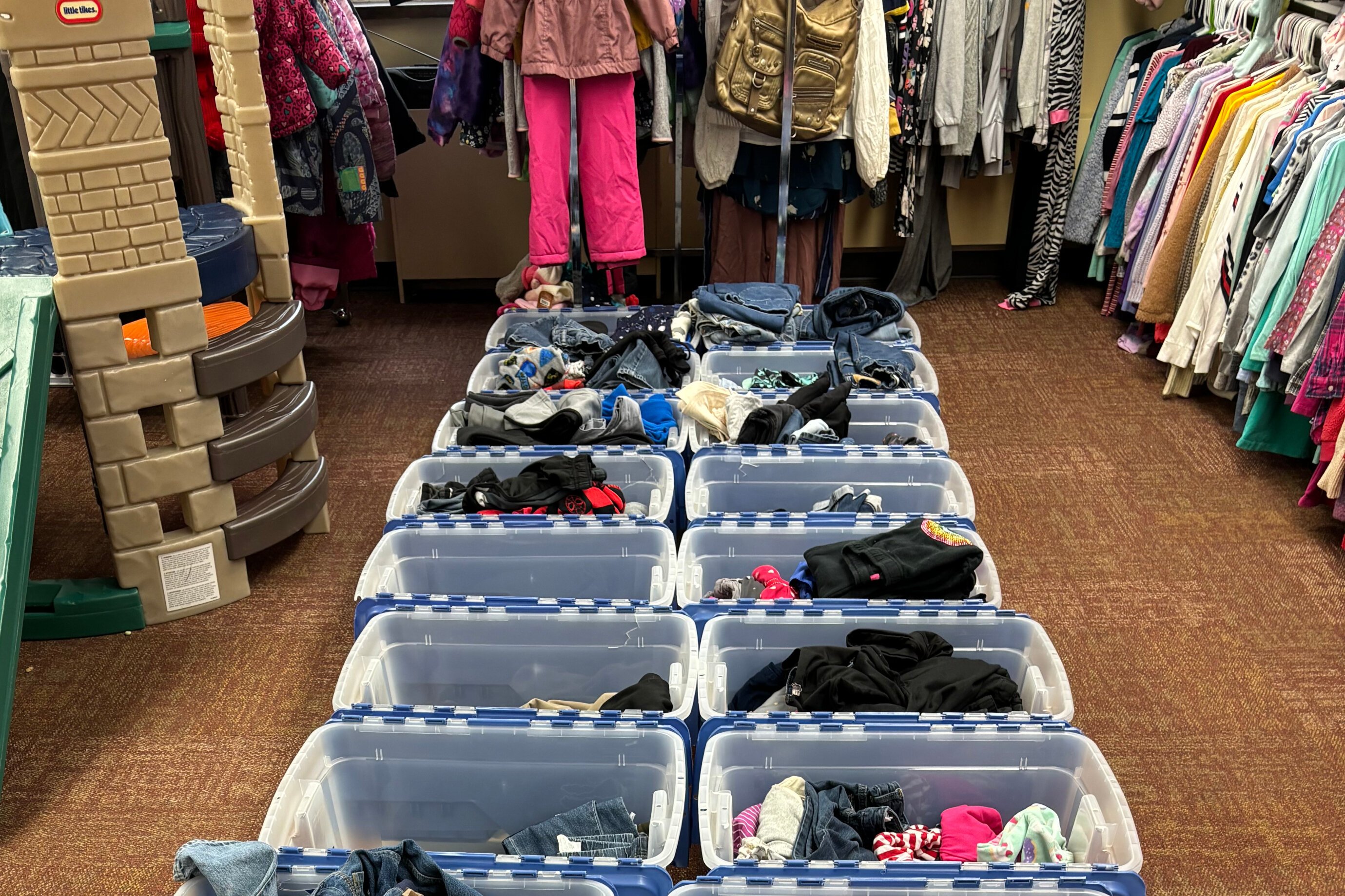 Mosaic Foster and Adoptive Ministry is a clothing co-op for foster children. Foster children can come and pick out any amount of new or gently used clothing that they need.