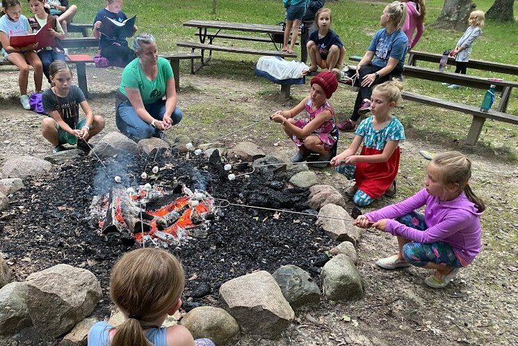 Brownie troop #8355 at camp. 