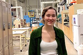 Grace Klang at Western Michigan University's engineering campus. 