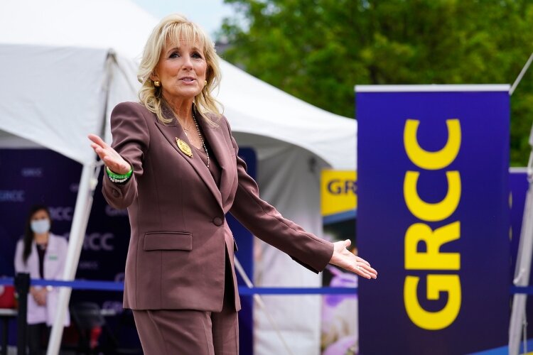 First lady Jill Biden visits GRCC on May 27, 2021.