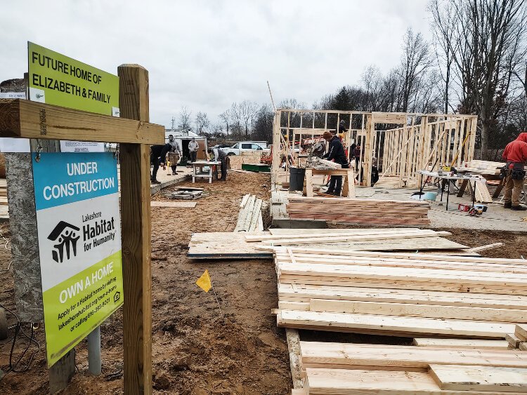 Crews of construction workers will be able to frame and roof three homes in one week for Lakeshore Habitat for Humanity's Blitz Build, a task that would normally take about a month.
