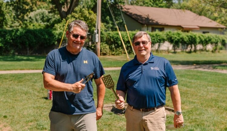 Steve Grose, executive director of Jubilee, and Don Wilkinson, executive director of Lakeshore Habitat, at the celebration for Park Vista Place. (Lakeshore Habitat) 