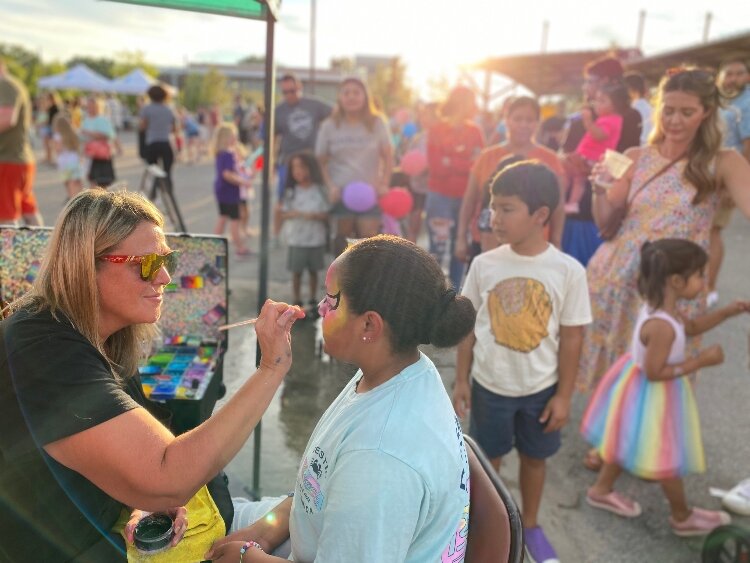 Face painting was one of the kid activities at the Gentex Block Party. (Shandra Martinez)