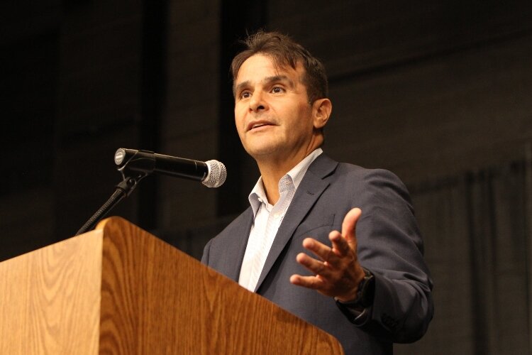 Fernando Gonzalez Saiffe, Michigan Consul General for Mexico, welcomes everyone to the International Festival of Holland at the Holland Civic Center, August 21, 2021.