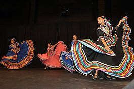 Members of Ballet Folklorico Sol Azteca, of Holland, Michigan, perform during the International Festival of Holland at the Holland Civic Center. (J.R. Valderas)