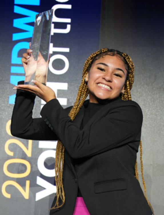 Isabel Shepard celebrates her title as Midwest Youth of the Year. This week she will compete for the Boys and Girls Club national honor.