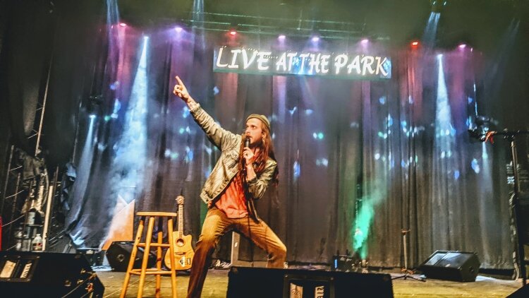 Jair Driesenga hosts the Park Theatre open mic nights.