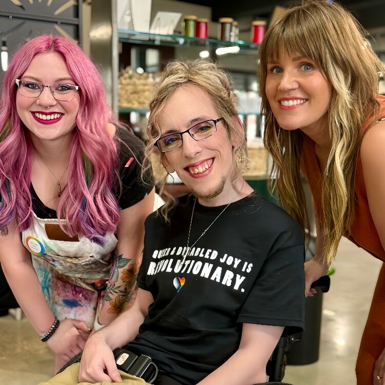 Jeffrey VanDyke with friends Danielle and Erin of Alchemy Salon by The Barber’s Daughter.