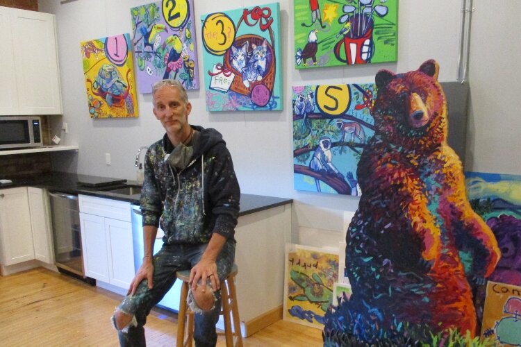 Joel Schoon-Tanis in his Holland art studio. 