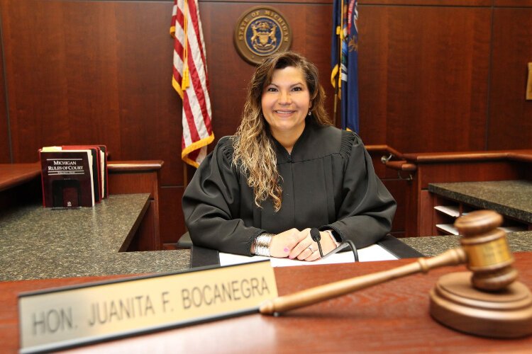 Judge Juanita Bocanegra on the bench